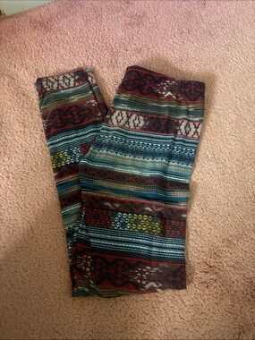 Boho Multi-Color Striped Knit Leggings